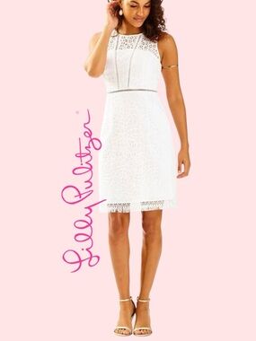 Lilly Pulitzer Simona Dress Resort White Lace Dress custom Shortened no fringe 6
